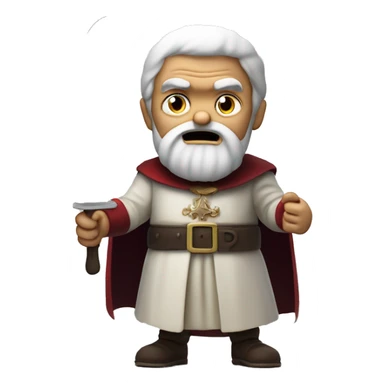 The Saint Nicolas angry with a fake knife sticker