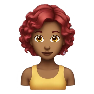 Fille cheveux bordeaux sticker