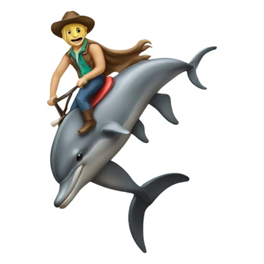 Dolphin riding a bronco sticker