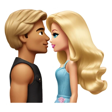 barbie kissing ken  sticker