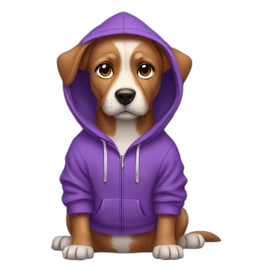 dog with purple hoodie sticker