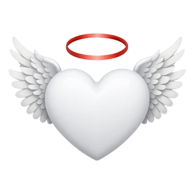 white heart with angel wings sticker