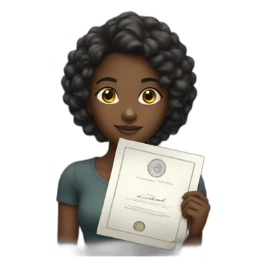 Black girl with certificate  sticker