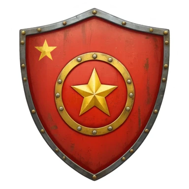generate a very realistic shield with the USSR flag sticker
