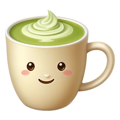 realistic Matcha latte in realistic beige colored mug sticker