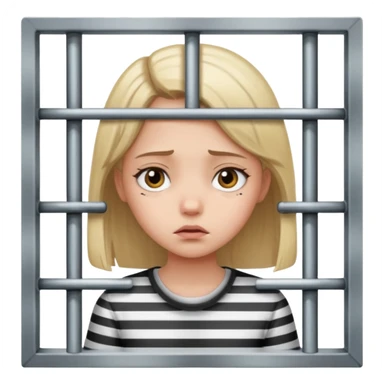 Girl looking in a jail cell door sticker