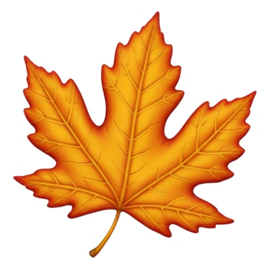A cute 3D emoji of a fall leaf sticker