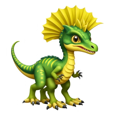 Dilophosaurus with yellow frills 2 limbs each and 1 tail sticker