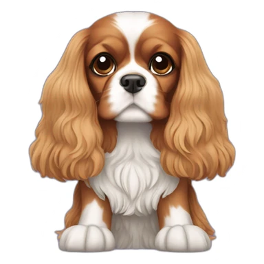 king Charles cavalier cavoodle with straight hair sticker