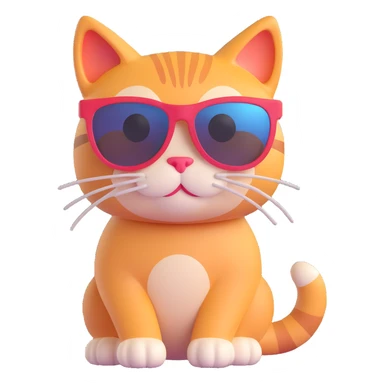 cat wearing sunglasses, playful sticker