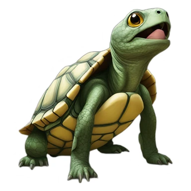 Tortue sur un chien sticker