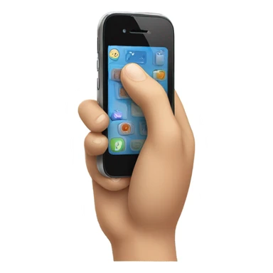 mobile phone with waving hand coming out of screen sticker