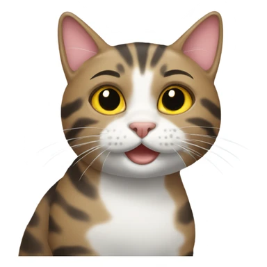 Tabby Cat washing its hair  sticker