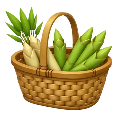 bamboo basket, bamboo shoots sticker