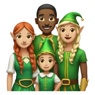 Family of 5 with 2 bothers and a baby girl dressed as elves sticker