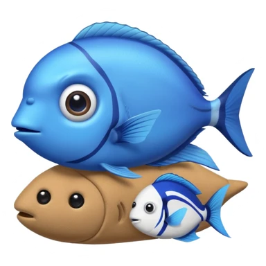 baby blue tang fish next to a teddy bear sticker