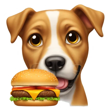 dog with burger  sticker