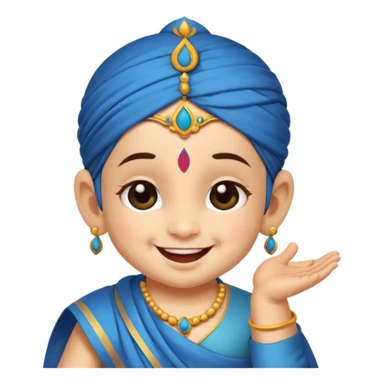 Naughty baby krisna winking  sticker