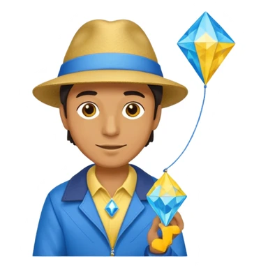 Man with diamond kite,Kite Flyers sticker