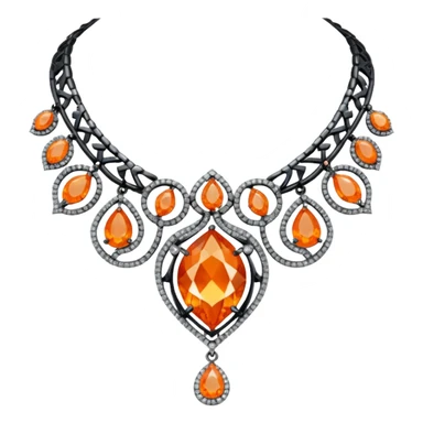 fantasy-magic-orange-necklace-diamonds sticker