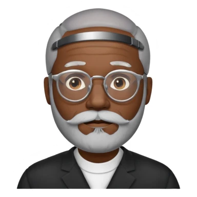 bald headed silver beard black man glasses sticker
