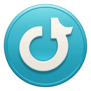Modern emoji-style TikTok verified icon: cyan-blue circular badge, bold white checkmark, smooth gradient, soft glossy highlights, subtle shine, thick white border, minimalist flat + semi-3D style, smooth edges, high contrast, transparent PNG, high quality, sharp. sticker