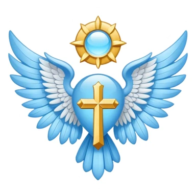 wings emblem holy saint light blue sticker