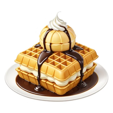 Hong Kong egg waffle (bubble waffle) folded with ice cream inside sticker