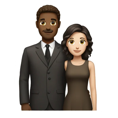 White couple with dark brown hair sticker