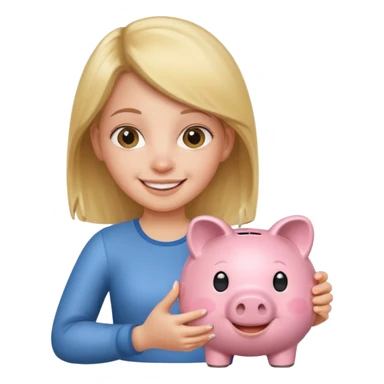 girl holding piggy sticker