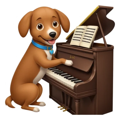 Un chien qui joue du piano sticker