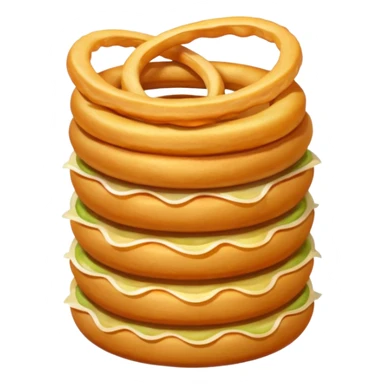 Fries and onion rings stacked up high sticker