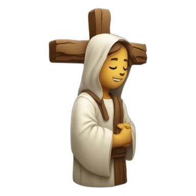 croix de jesus avec un coeur dèrière sticker