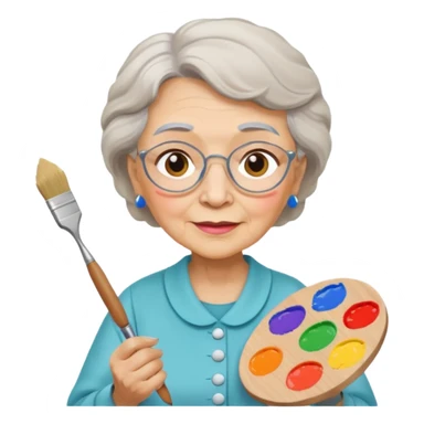 Grandma is painting 🖼️🎨👵🏻  sticker