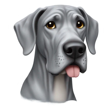Grey great dane with human winter coat sticker