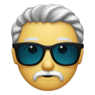 Homme caucasien chauve avec une barbe noir et des lunettes de soleil sticker