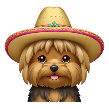 Yorkie wearing a sombrero  sticker