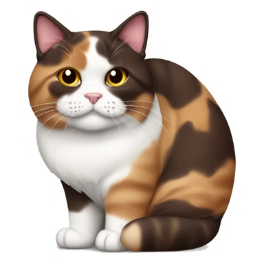 Fat calico cat with chocolate icecream sticker
