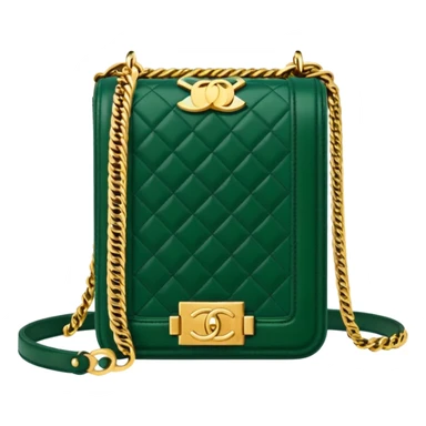chanel le boy dark green color bag sticker