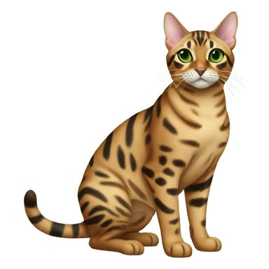 Full Body Bengal Cat With Green Eyes sticker