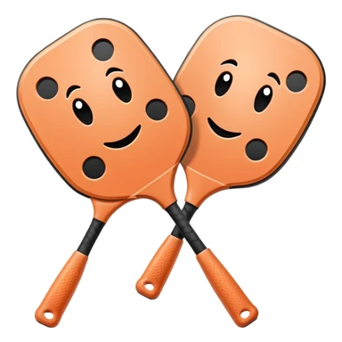 Peach colored pickleball paddles sticker