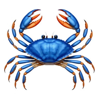 A blue crab with eight legs and two pincers sticker
