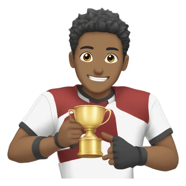 anime men with win cup sticker