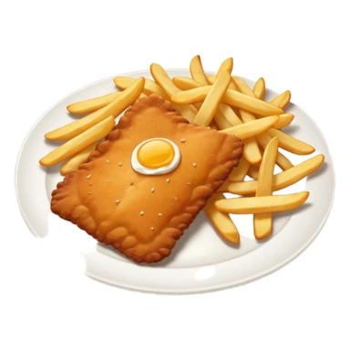 Schnitzel and chips sticker