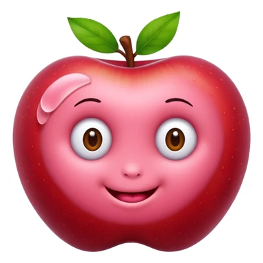 cute worm in apple sticker