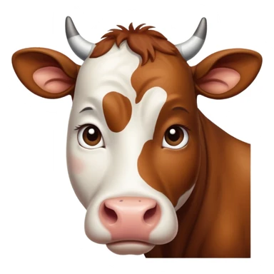 very sad cow sticker