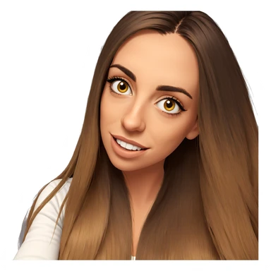 smiling girl with long hair sticker