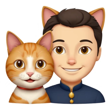 Cat and Pushkin stay together  sticker