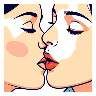 Kiss on the cheek sticker