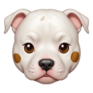 white pitbull with brown spot over eye sticker